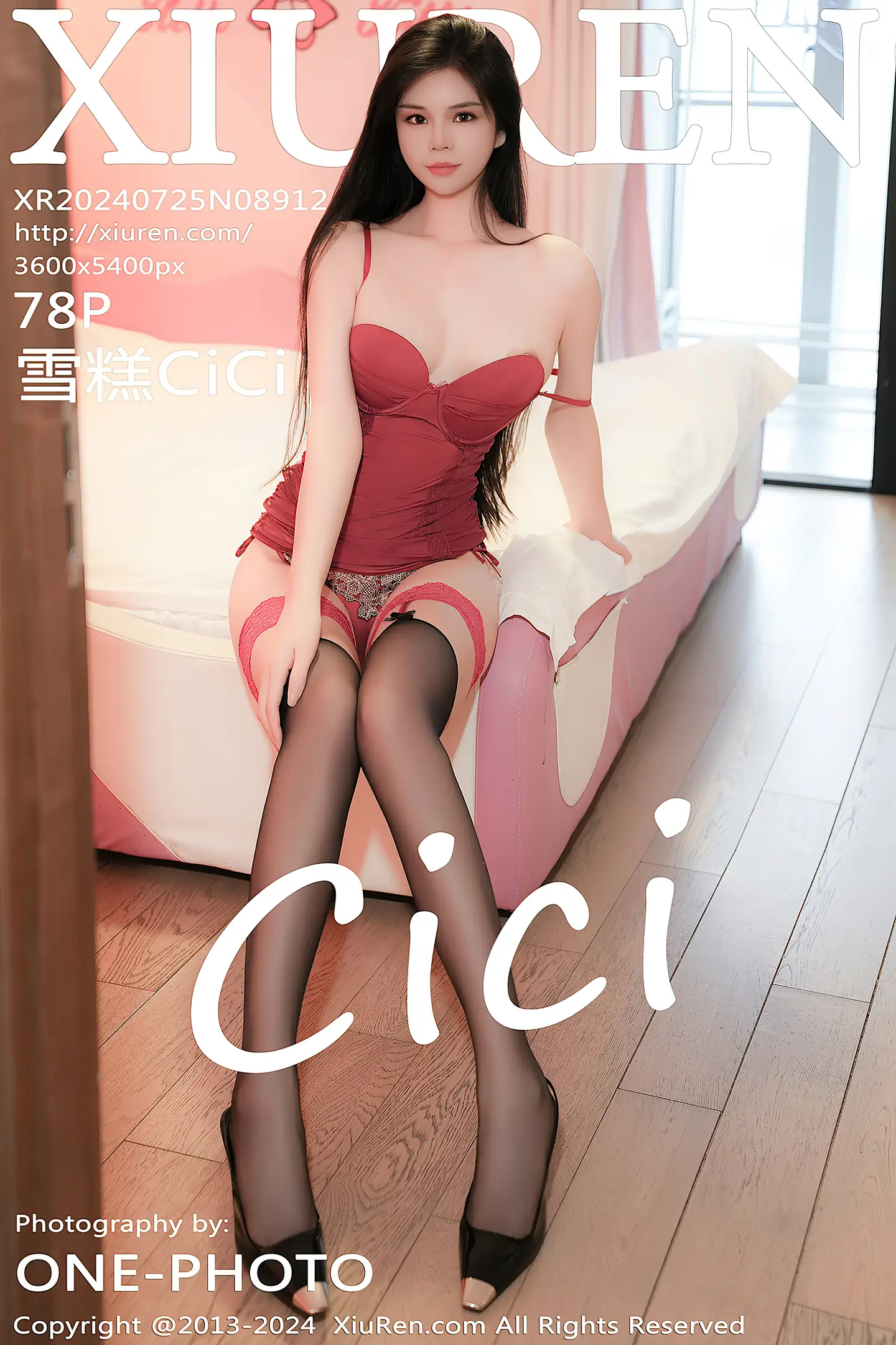 [XiuRen秀人网]No.8912_模特雪糕CiCi性感红色情趣服饰配黑丝吊袜秀翘臀美腿诱惑写真78P-秀人网 - XiuRen.Space